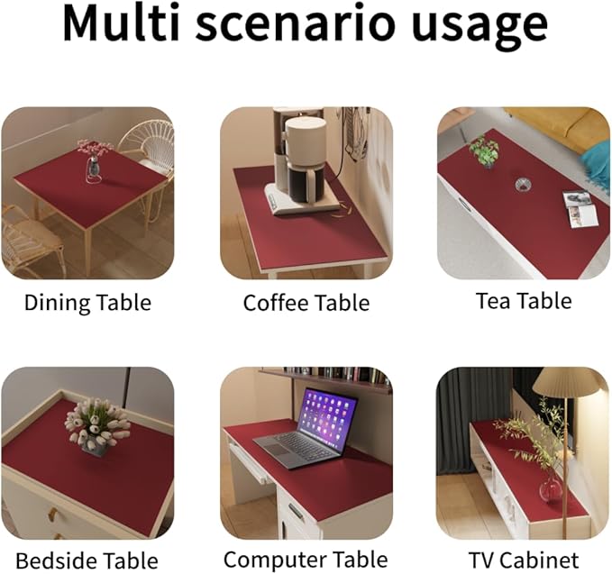 Night Stand Cover - 14x14 Inch Waterproof Easy to Clean Can Conceal Flaws Protector The Table Top from Scratches Used for Dining (Black+Wine Red 14x14)