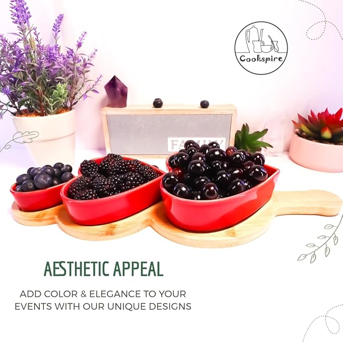 4-pc Porcelain Serveware for Chip Dip,Topping serving, Appetizer serving, Condiment Serving Tray, Serving Trays for Party, Party Hosting Essentials