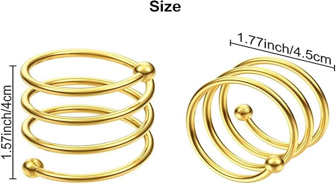 Gold Napkin Rings Set of 6, Metal Napkin Rings Dinner Napkin Holders for Cloth Napkins Thanksgiving Wedding Christmas Party Kitchen Table Decoration(6 Pcs Gold Spring)