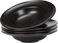 Ceramic Wide Rim Soup Bowls, 10 Oz Matte Rim Pasta Bowls, Suitable for Salad, Dessert, Soup, Restaurant - Set of 4
