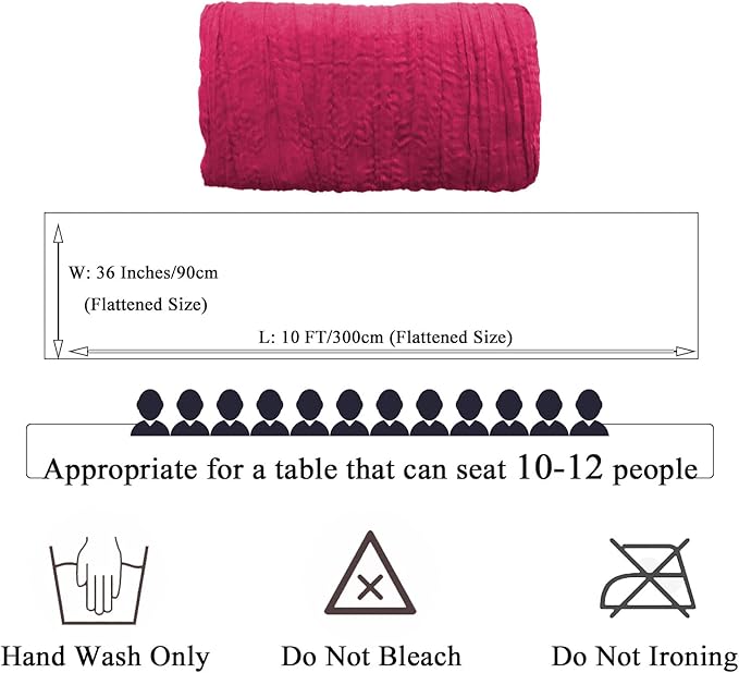 FUHSY Cheesecloth Pink Table Runner 10FT Rustic Cheese Cloth Table Runner Boho Gauze Tables Runners Long Hot Pink Runners for Tables Sheer Cheesecloths for Party Wedding Bridal Shower Decoration