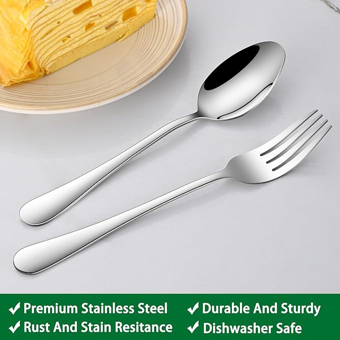 8-Piece 6.7 Inch Salad Forks Set,Durable Dishwasher Safe Stainless Steel Dessert Forks,Silverware Fork,Flatware Fork For Home Kitchen