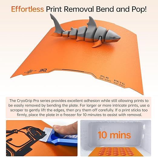 BIQU Cryogrip Pro Frostbite Matte Orange Cold Build Plate for Prusa XL 3D Printer 365x380.75MM Double-Sided Upgrade Room Temperature Print Removable Surface Platform