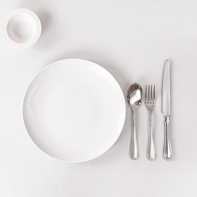 White Dinner Plates Set of 6, 10 Inch Ceramic Plates – White Porcelain Dinner Plates for Kitchen, Serving & Everyday Use, Microwave & Dishwasher Safe