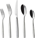 Engraved Silverware Set for 16 | 18/10 Stainless Steel Flatware with Mirror Finish and Engraved Handles | Heavy-Duty, Dishwasher Safe, Built to Last (80-Piece, Mezzano Engraved)