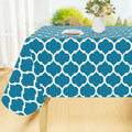 Smiry Rectangle Table Cloth, Waterproof Vinyl Tablecloth with Flannel Backing for Rectangle Tables, Wipeable Spillproof Plastic Tablecloths for Dining, Camping, Indoor and Outdoor (54"x108", Teal)