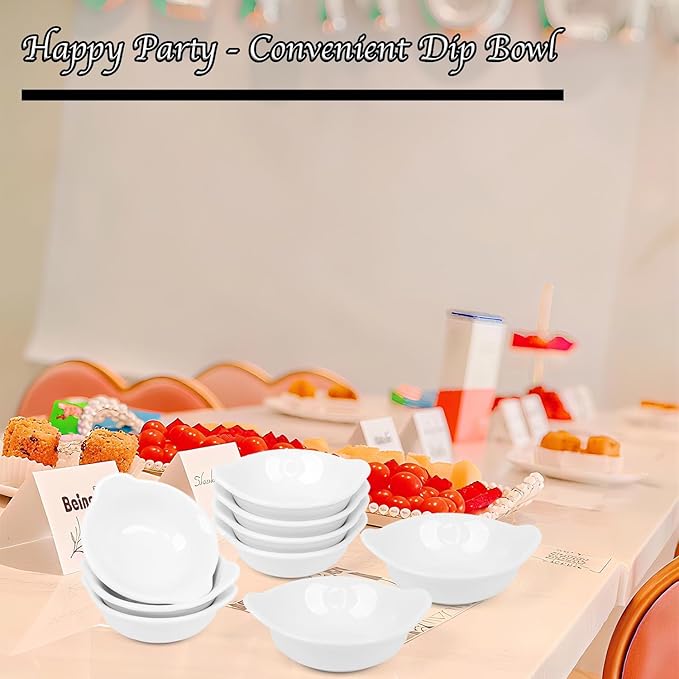 Soy Sauce Dish, 16 Pack 2 Oz Ceramic Dip Bowls Mini Dipping Bowls,Dipping Sauce Cups For BBQ, Condiments, Appetizer, Dessert, Sushi, Party