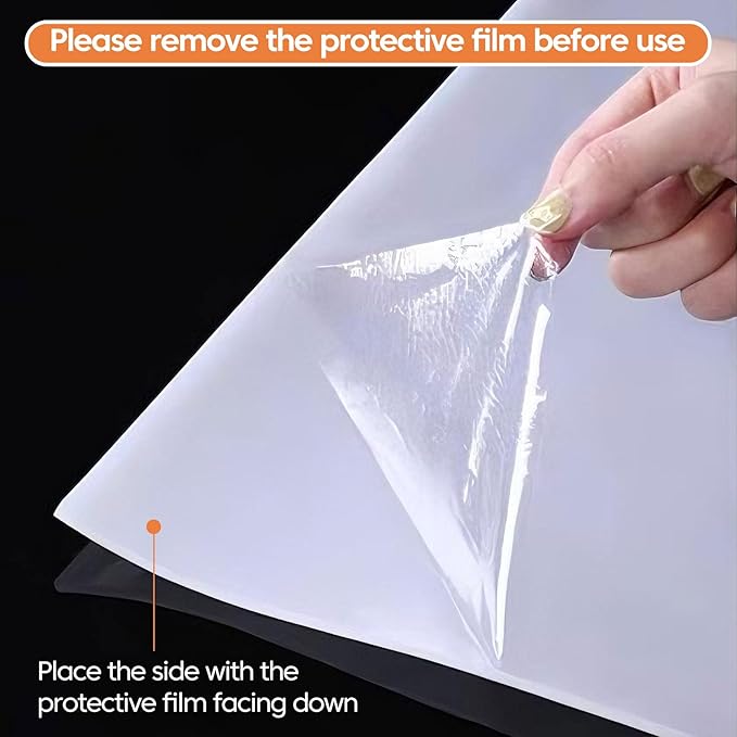 Large Silicone Mats for Kitchen Counter,16" x 72" Heat Resistant Silicone Mat,Food Grade Silicone Pastry Mat,New Skin-Friendly Material Silicone Countertop Protector Mat,Freely Cuttable,Translucent