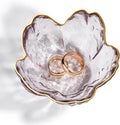 Pink Glass Jewelry Trinket Dish, Cherry Blossom Decor Ring Holder Tray, Small Trinket Bowl Gifts for Women