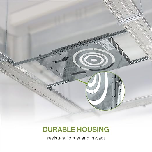 ASD New Construction Mounting Plate with Round Holes - 3/4/6 Inch Adjustable LED Recessed Lighting Housing with Extendable Hanger Bars, Shallow Wafer Light Bracket, Mounting Kit with Notches, 12 Pack