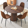Round Dining Table Set for 4, Modern Kitchen Table Small 45 Inch Dinner Table Round Dining Room Table with 4 Dining Chairs for Living Room