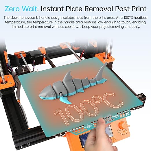 BIQU CryoGrip Pro Glacier for Prusa MK4/MK4S/MK3/MK3S/CORE One/CORE One+ 3D Printers 254.5x241.5mm Panda Build Plate Double Sided Upgrade Removable Surface Platform