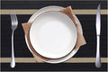 PIGCHCY Luxurious Placemats Set of 4, Non-Slip Placemats Easy to Wipe Clean Kitchen Durable Table Mats for Home/Dining Room Decoration (Black,18 X 12 inches)