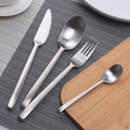 Matte Silverware Set for 16 Stainless Steel Flatware Set Light Luxury Vintage Style 64 Piece Cutlery Tableware Utensils Set Include Knives Forks and Spoons for Home Kitchen Restaurant Christmas