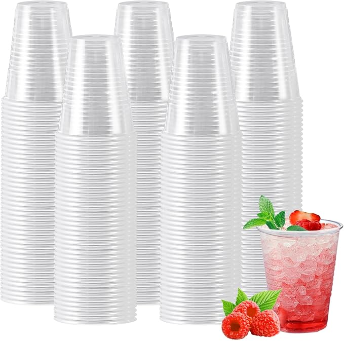 500 Pack 7 oz Plastic Cups, Disposable Drinking Cups, Water Cups Plastic Clear Cups for Party, Wedding, Graduation, Travel, Holiday, Events, Birthday,Cold,Hot