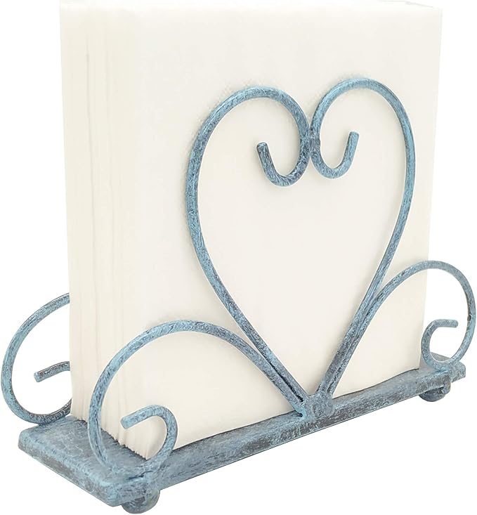 Metal Table Napkin Holder Freestanding Tissue Dispenser (Turquoise)