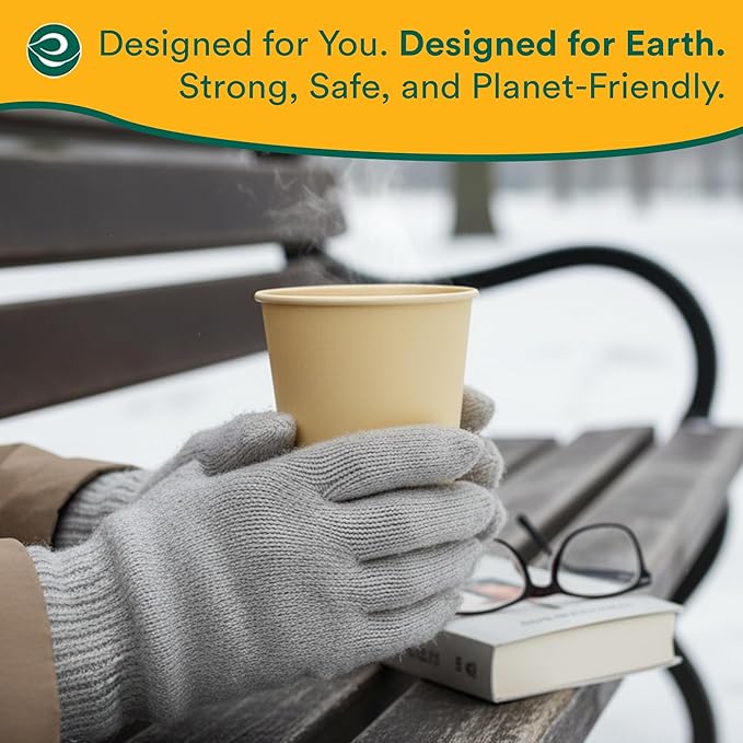 ECO SOUL 25 Pack 16 oz Disposable Coffee Cups Eco-Friendly, Biodegradable, Compostable, Leak-free & Sturdy To Go Hot Drink Travel Bagasse Cup for Tea, Chocolate, Party, Picnic & Cafe, Office & Home