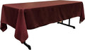 LA Linen Polyester Poplin Washable Rectangular Tablecloth, Stain and Wrinkle Resistant Table Cover 60x126, Fabric Table Cloth for Dinning, Kitchen, Party, Holiday 60 by 126-Inch, Burgundy
