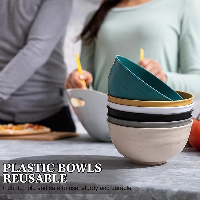 Eccliy 24 Pcs Wheat Straw Bowl Sets, Unbreakable Cereal Bowl 24 oz, Microwave and Dishwasher Safe Bowls for Cereal, Salad, Snack and Soup, Winter Style(Multicolor)