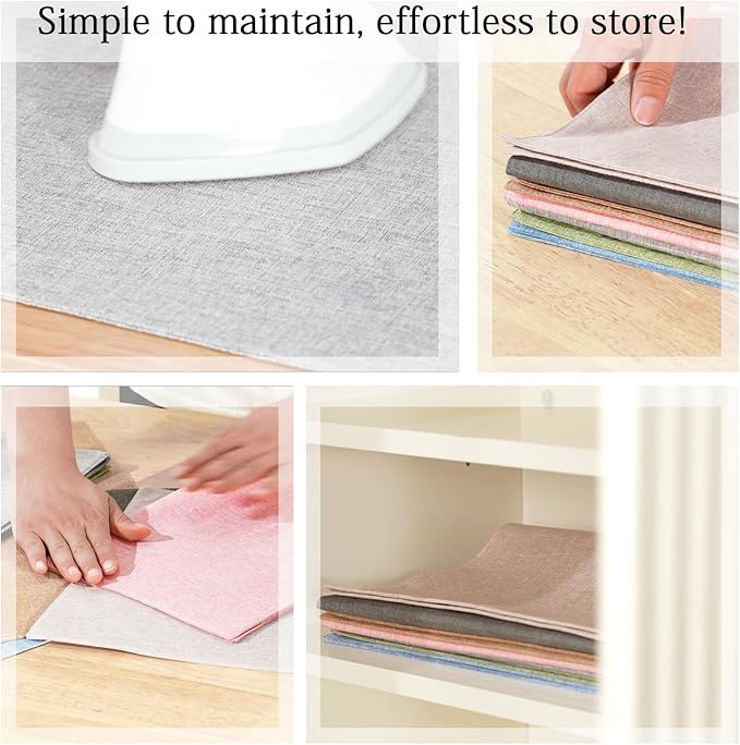 UnivoColors Set of 6 Faux Linen Placemats, Heat-Resistant & Easy-to-Clean,13"x19"for Dining Table, Kitchen, Holiday Meals (Pink)