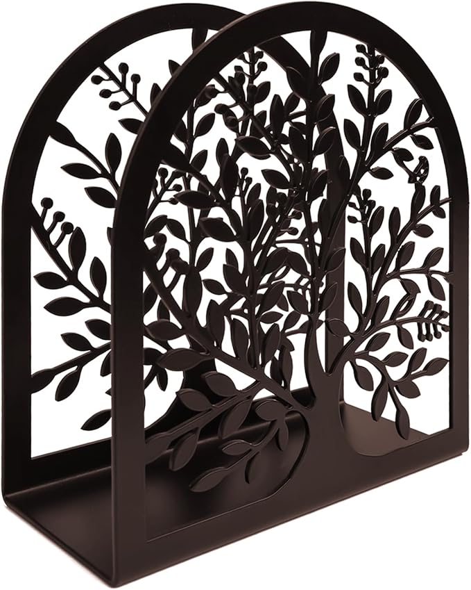 Napkin Holder for Tables, Tree of Life Design Modern Metal Napkin Holder for Home Kitchen & Picnic Party, Bronze