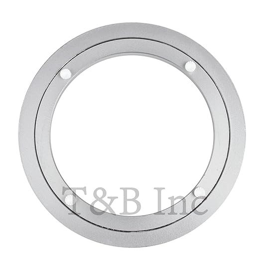 TamBee Aluminum Lazy Susan Heavy Duty Metal Rotating Hardware Turntable Bearing Ring Lazy Susan Base Only (8-Inch Heavy Duty)