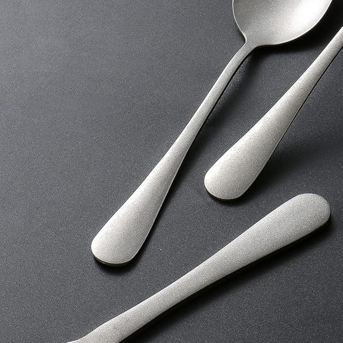 Matte Silverware Set for 14 Stainless Steel Flatware Set Vintage Style Delicate Cutlery Utensils 70 Piece Include Knives Forks and Spoons Tableware Set for Home Kitchen Wedding Restaurant