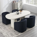 Modern Barrel Dining Chairs with Rolling Casters Set of 4, Upholstered Velvet Swivel Dining Room Chairs with Wheels for Kitchen Living Room Home Office, Black