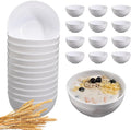 12 Pcs Unbreakable Cereal Bowls Set, 26 Oz Wheat Straw Bowls Set, Microwave & Dishwasher Safe Bowls for Kitchen, Reusable Plastic Bowls for Soup, Salad and Snack, BPA Free, White