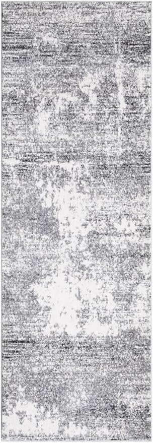Keen Home Design Area Rugs - 2x20 Non-Shedding, Abstract Rugs for Kitchen, Living Room, Bedroom, Dining Room, Entryway - Size: 2'8" x 20', Abstract Cream/Grey