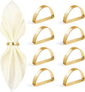 Gold Napkin Rings Set of 8, Stainless Steel Metal Gold Napkin Holder, Fall Thanksgiving Christmas Easter Napkins Rings for Table Decor Wedding, Banquet, Party