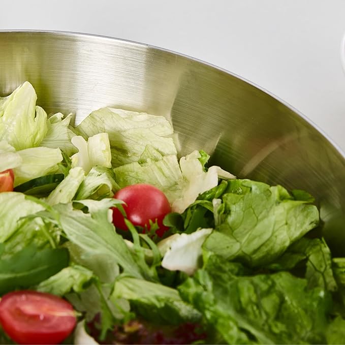 150oz Stainless Steel Hammered Salad Bowl, Large Fruit Popcorn Serving Bowl
