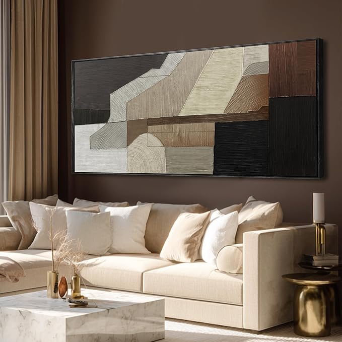 VAYIMDH Textured Wall Paintings Vintage Wall Decor Abstract Canvas Art 32"x70" Artwork for Office Decorations for Dining Room Area