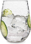 Libbey Hammered Stemless All-Purpose Wine Glasses, 17-ounce, Set of 8