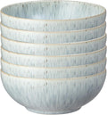 Denby - Halo Speckle Cereal Bowls Set of 6-27 Ounce Dishwasher Microwave Safe - Scratch Chip Resistant - Grey, Neutral, Blue Ceramic Stoneware Soup Bowls Tableware