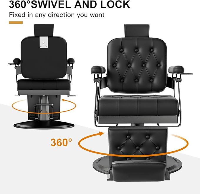 Artist hand Barber Chair Salon Chair Hair Stylist, Hydraulic Barber Chair Heavy Duty, Styling Chairs for Beauty Barbershop, Recline Salon Chair for Hair Stylist