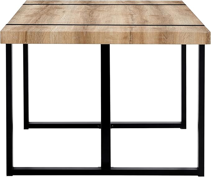 71'' Kitchen Table,Dinner Table for 6-8, Kitchen & Dining Room Tables,Wood Dining Table with Metal Legs for Living Room & Dining Room