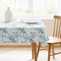 H.VERSAILTEX Linen Table Cloths Floral Printed Tablecloth Spill-Proof Waterproof Table Cover for Dining Buffet Feature Soft and Thick Fabric Wrinkle Free, 60 x 60 Inch, Vintage Botanical - Blue