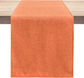 Table Runner 13 x 90 Inches Long, Cotton Linen Farmhouse Style Grey Table Linen for Kitchen Dining Coffee Table Parties Wedding Home Decor (Fall-Orange, 13” x 90”)