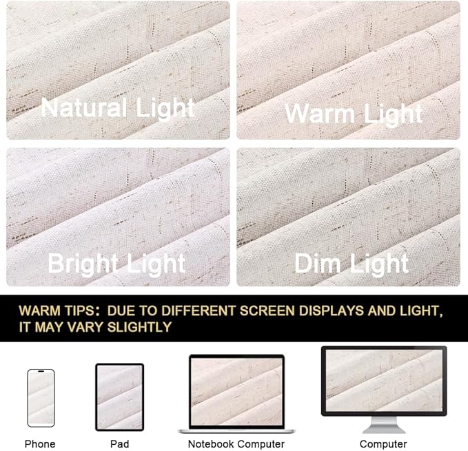 PrinceDeco 100% Blackout Curtains Black Out Curtains for Sliding Glass Doors Extra Wide Blackout Curtains Folding Door Curtain Sliding Glass Door Curtain, W100 X L96 Inch，Ivory
