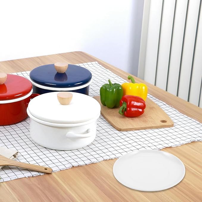 BESPORTBLE White Melamine round Dinner Plates 8-inch Plastic Food Plates for Party Sushi Serving Dish Dessert Sturdy Home and Commercial Tableware
