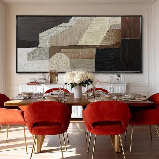 VAYIMDH Textured Wall Paintings Vintage Wall Decor Abstract Canvas Art 32"x70" Artwork for Office Decorations for Dining Room Area