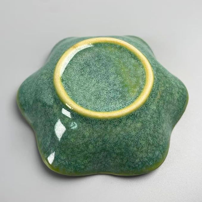 Jewelry Dish Tray - Ceramic Trinket Tray for Rings, Keys, Earrings | Decorative Key Bowl for Women, Gift for Friends, Sisters, Daughter, Mother, Lotus leaf shap, Jewelry Trays (Emerald Green)