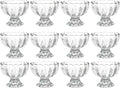 Iced Cream Dessert Bowl，Set of 12，6oz Vintage Glass ware with Heavy Base, Drinking Cup for Sundae, Fruit, Ice Cream, Snack, Condiment (12)