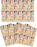 Mid Century Modern Dining Placemats Set of 4, Vintage Decorative Table Mats for Kitchen Home Party Decor Washable Retro Linen Place Mats 12"x18"