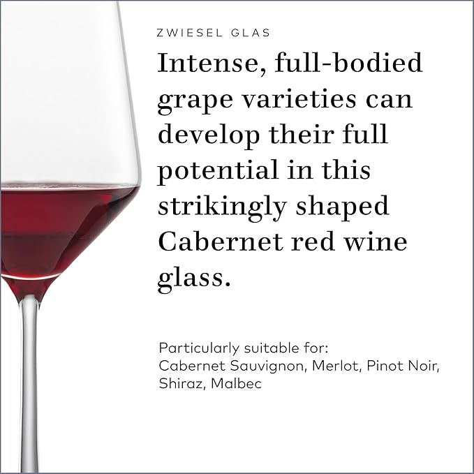 ZWIESEL GLAS Pure Cabernet Red Wine Glass (Set of 2), Graceful Wine Glasses for Red Wine, Dishwasher-Safe Tritan Crystal Glasses, Made in Germany (19 Ounce)