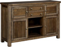 Signature Design by Ashley Moriville Vintage Casual Dining Room Buffet or Server with 4 Cabinets & Center Display Shelf, 2 Drawers, Wood, 56" Wide, Brown