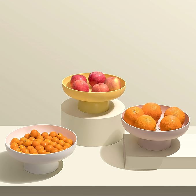 Fruit bowl Fruit Basket for Kitchen Countertop Storage Baskets Stand Organization, Decor Centerpiece for Kitchen Counter or Dining Room Tables, White