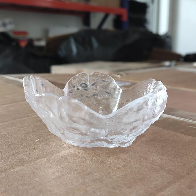 Clear Glass Ring Holder Dish, Cherry Blossom Decor Jewelry Trinket Tray, Rings Earrings Keys Storage Organizer Bowl