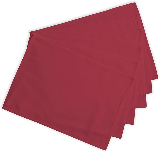 Calicot Placemats Set of 6 100% Cotton Washable Cloth Place Mats, Reusable Table Mats for Spring/Summer & Thanksgiving Christmas Decorations Kitchen Dining Party Wedding (Reddish Brown, 13" x 19")